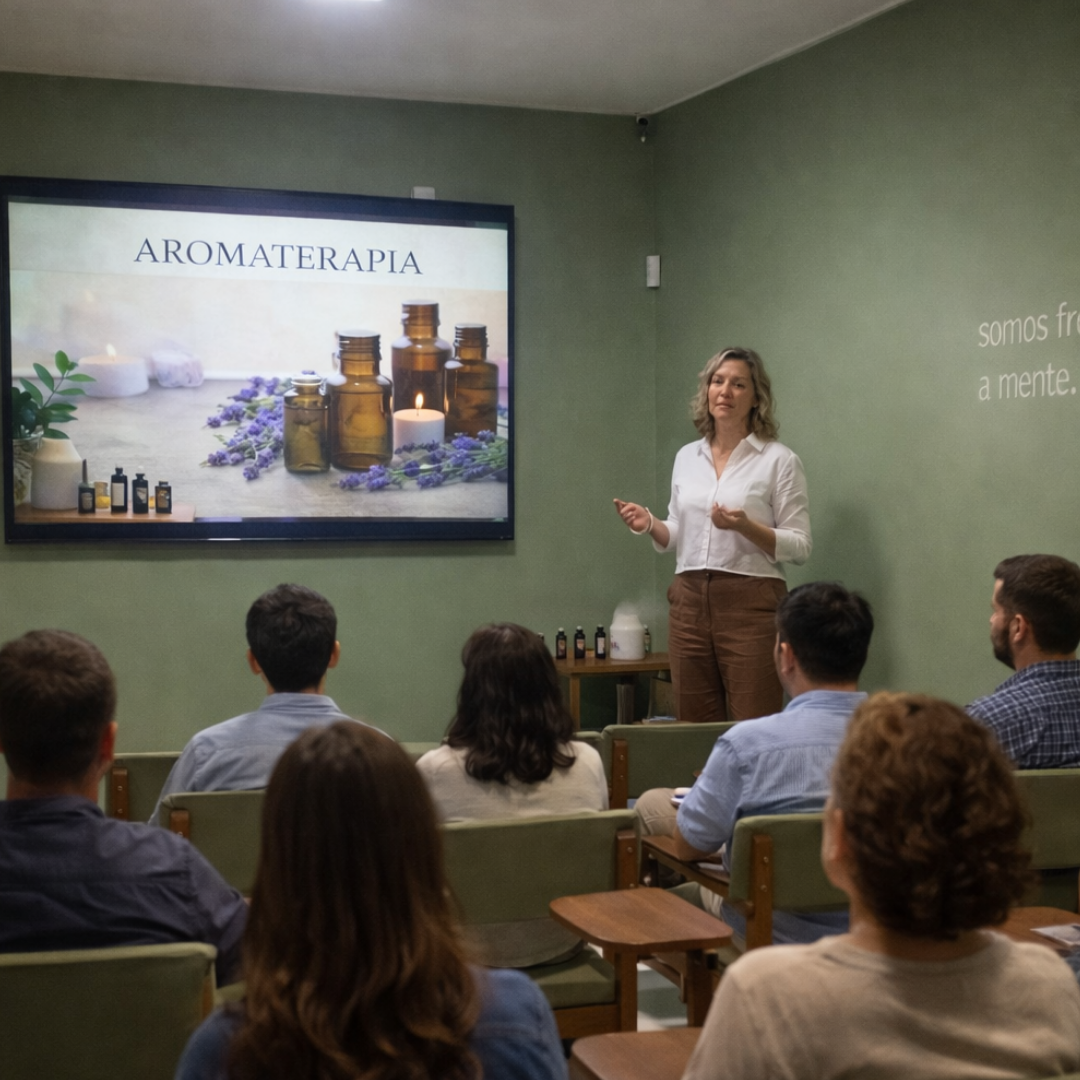 Auditório da Olya Café com capacidade para até 20 pessoas